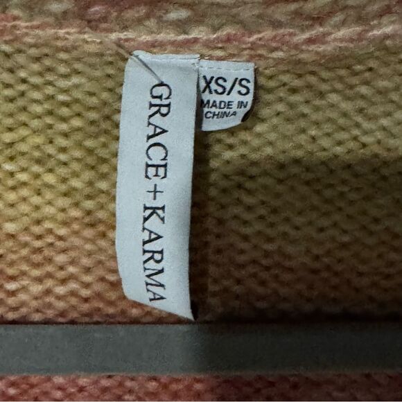 Grace+Karma Wool Knit Oversized Cardigan Size XS/S Multicolor Women's Sweater - Picture 6 of 9